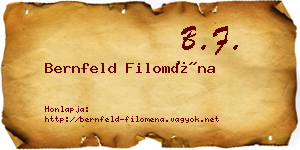 Bernfeld Filoména névjegykártya